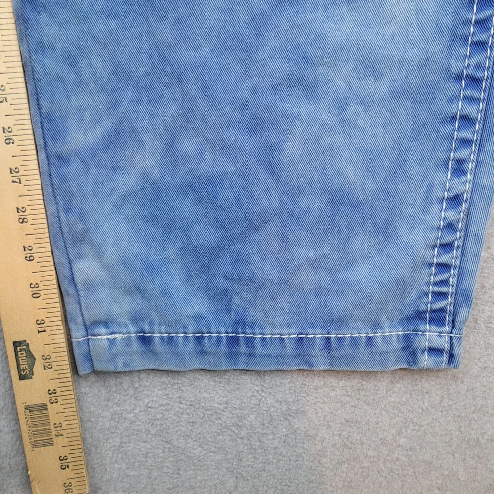 True Religion Cargo Pants Mens 38x32 Blue Acid Wash Baggy Y2K Streetwear
